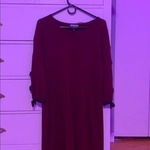 A Burgundy sweater dress